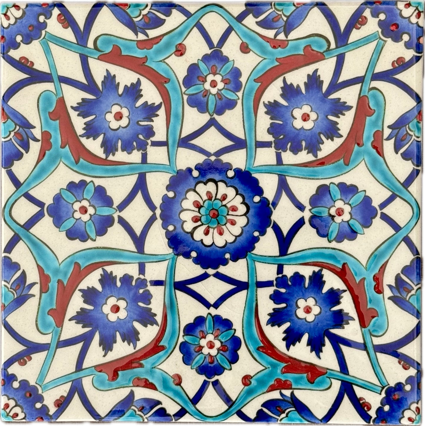 Original Iznik Tile from Rustem Pasha Mosque – Karahis Floral Motif