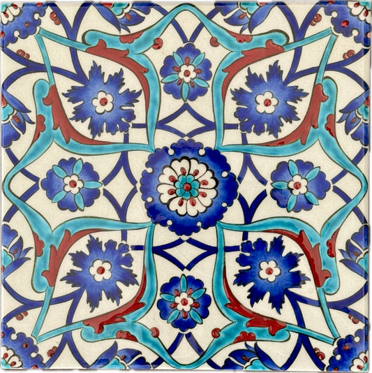 Original Iznik Tile from Rustem Pasha Mosque – Karahis Floral Motif